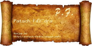Patsch Fédra névjegykártya